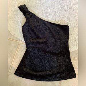 Sparkly one shoulder velvet top